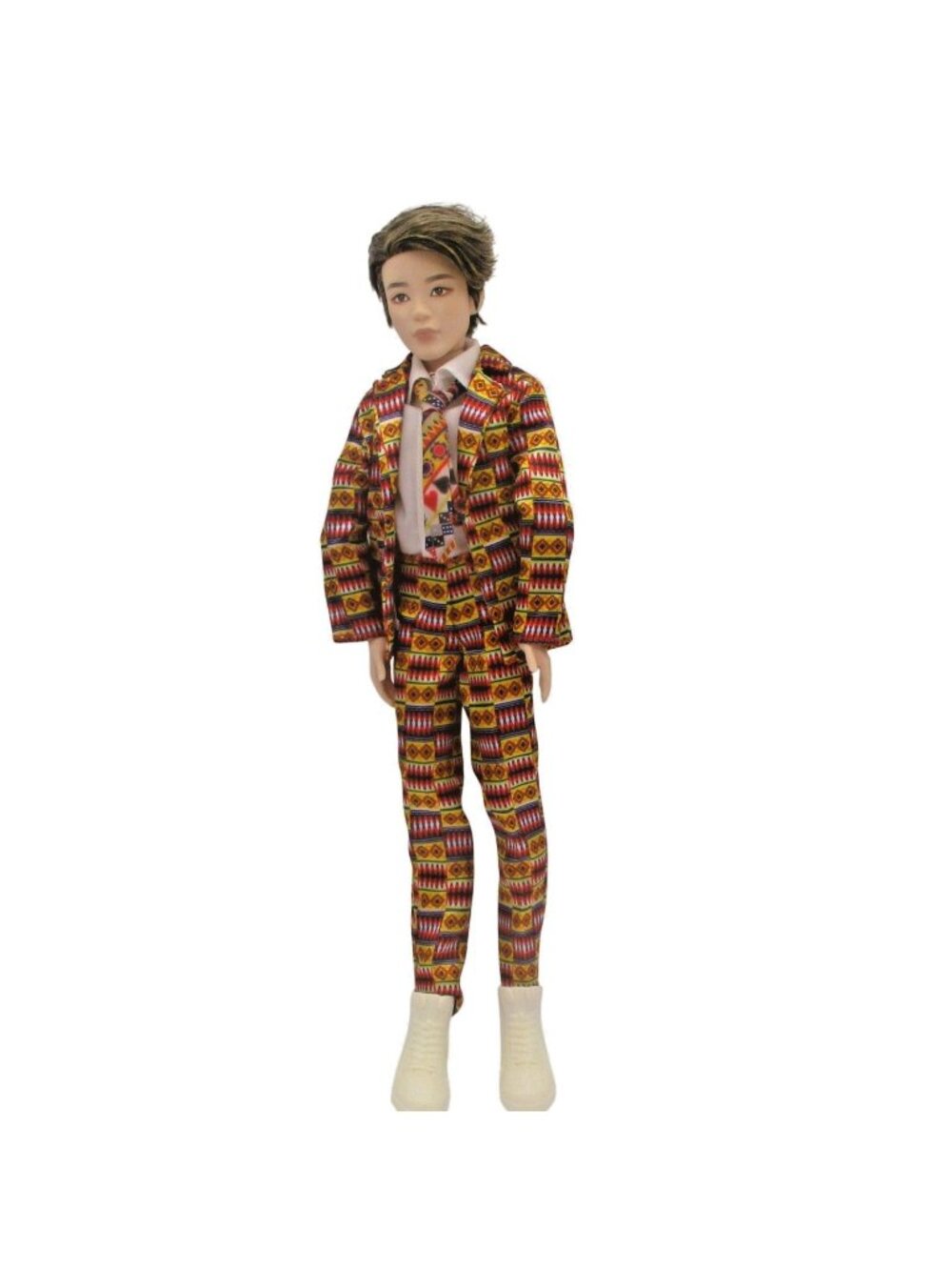 Mattel BTS Jimin Doll In Vibrant Suit With Printed Tie & Sneakers